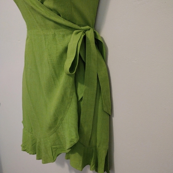 Lulu's - Sunny Day Style Ruffled Mini Wrap Dress - Picture 8 of 16